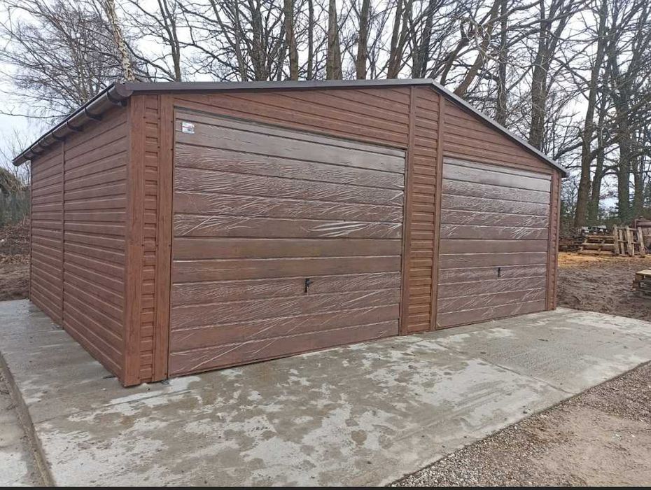 Garaż blaszany 7x5, garaże drewnopodobne, solidna konstrukcja