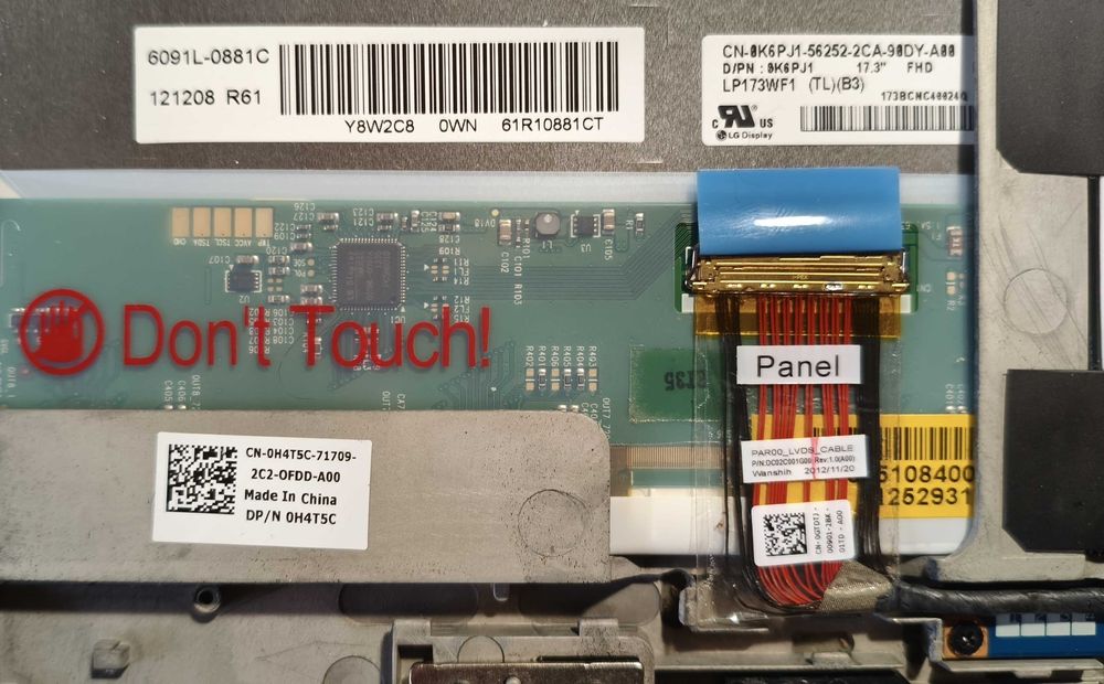 Матрица Dell alienware M17xR4 (full HD, 1920x1080) в сборе