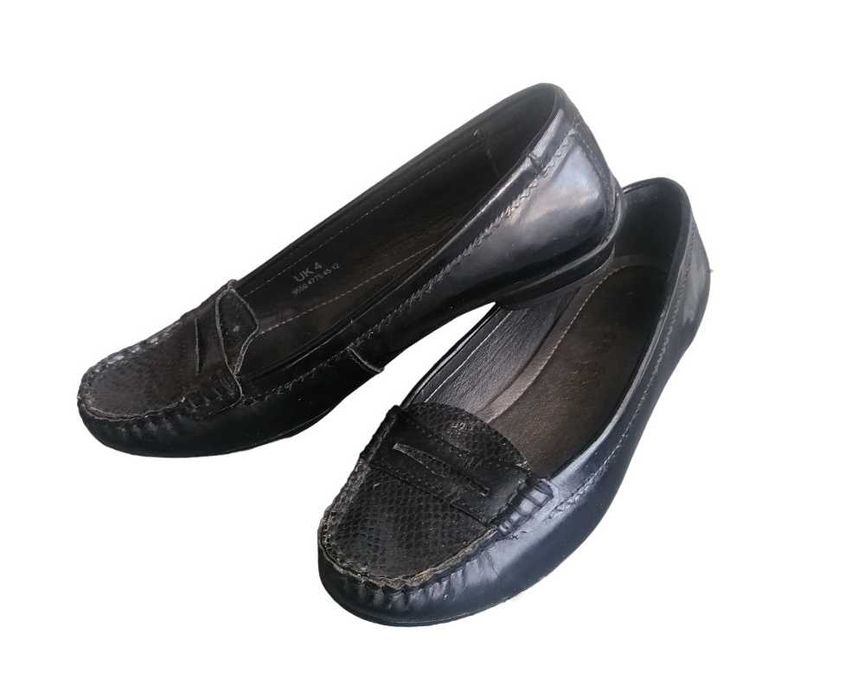 Mokasyny FOOTGLOVE skórzane czarne