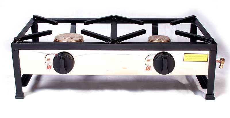 Trempe portátil a gás de 2 queimadores