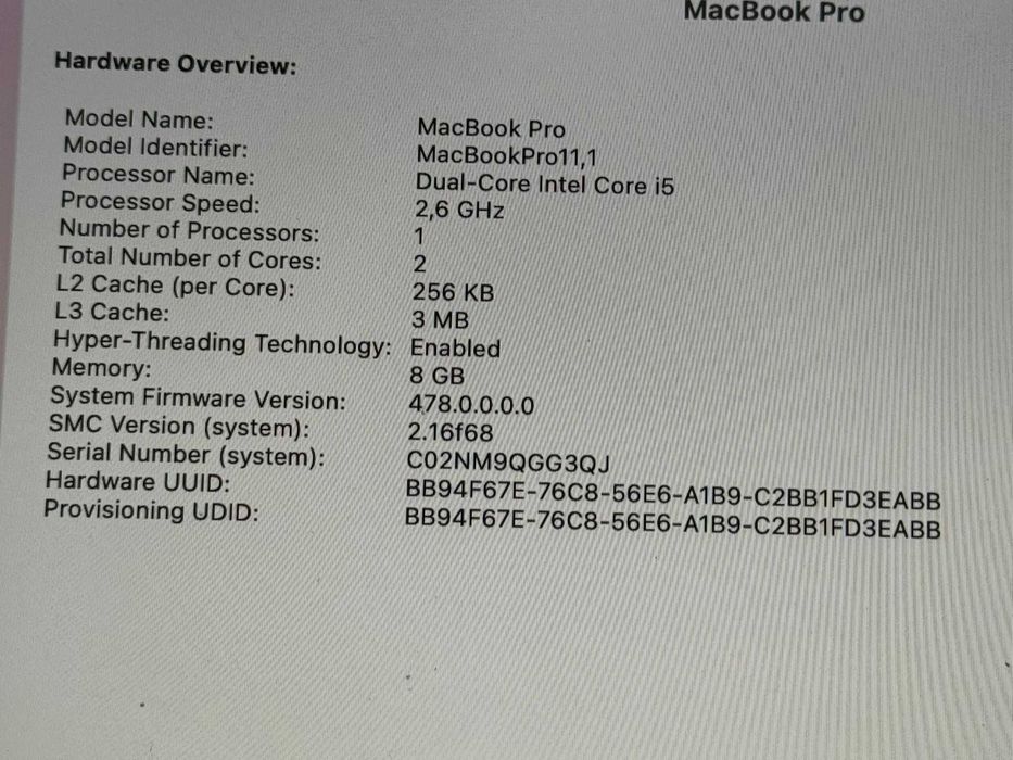 MacBook Pro 13" Retina (Mid-2014) - i5 2,6 GHz - 8 GB - 250Gb SSD