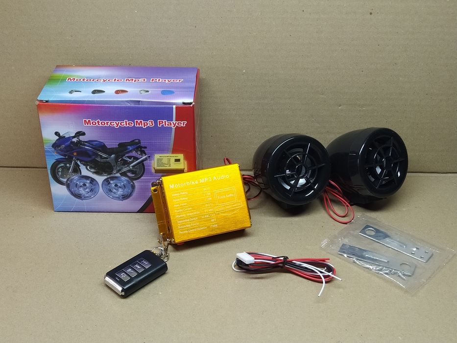 Колонки мото БЛЮТУЗ AUX/MP3/FM сигнализация