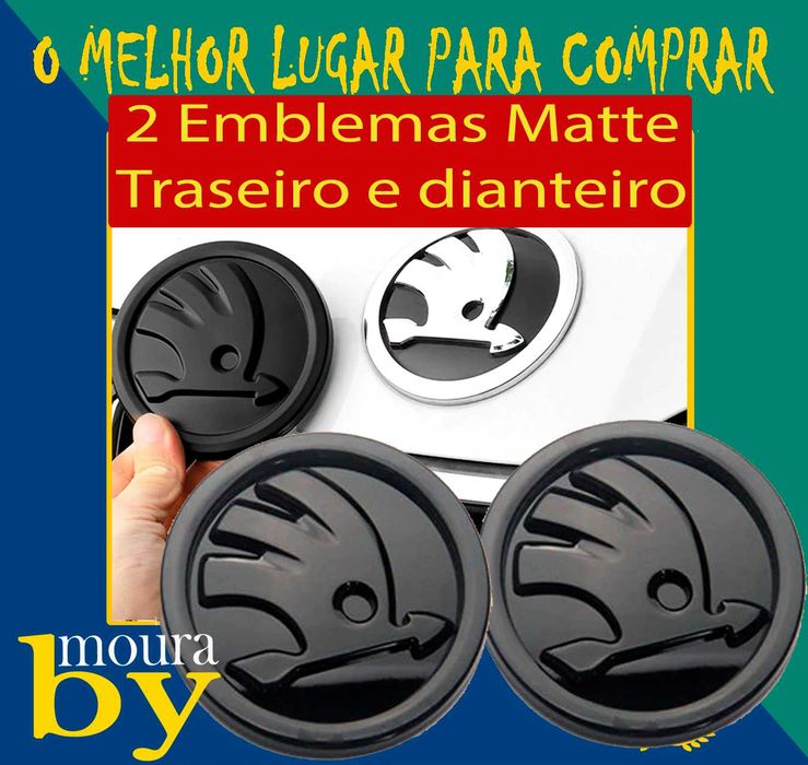 Skoda emblem decoration in black matte or traditional