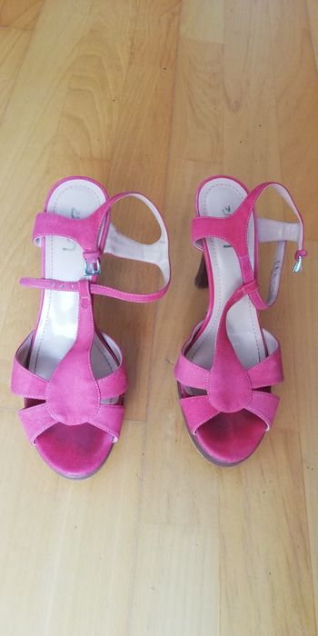 Sandália Zilian de tacão com plataforma, cor de rosa , 38