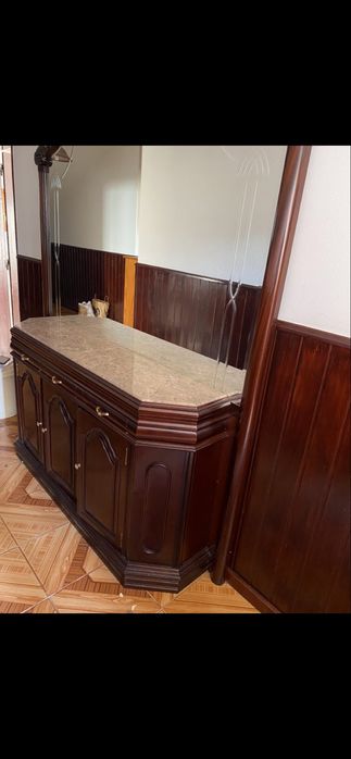 Consola madeira e espelho