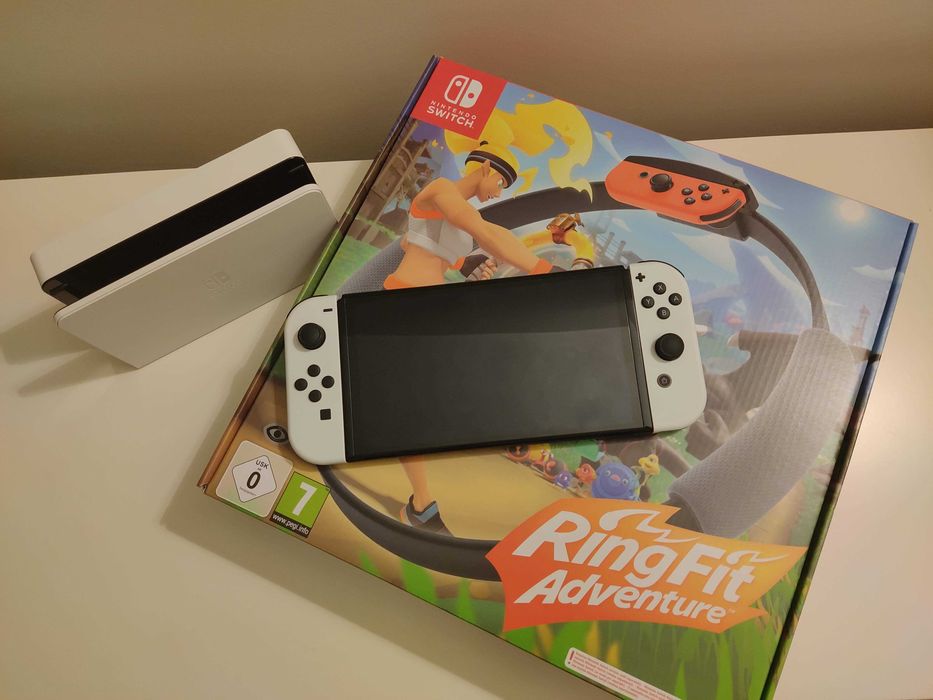 Nintendo Switch OLED + Ring Fit Adventure - Como Novos!