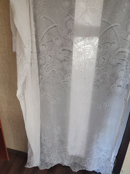 Штора из тюли с тесьмой
