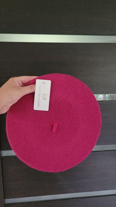 Grace focus fashion beret wełniany różowy dark rose