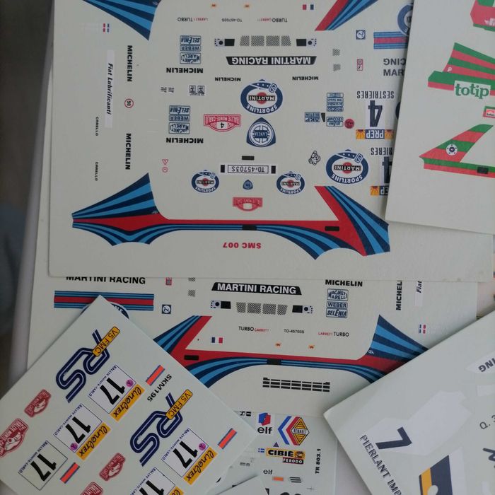 60 folhas Decalques 1:43 lote