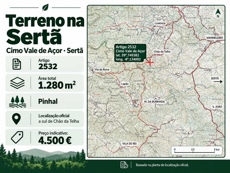 4 terrenos na Sertã - 10.460 m² + ruína registada