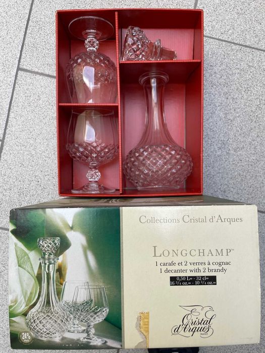 Garrafa e 2 cálices para licor Cristal D'Arques