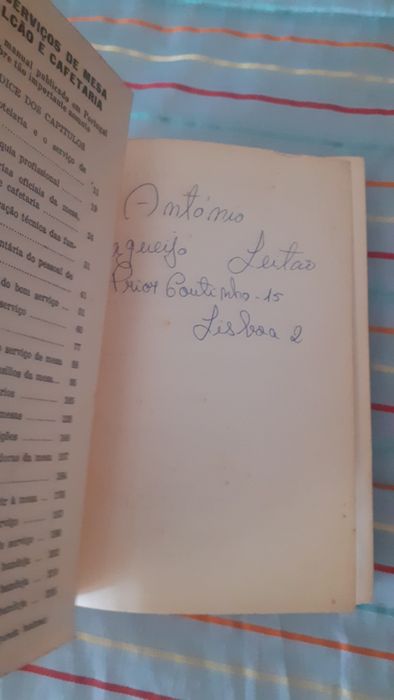 Serviços Mesa Balcão Cafetaria hotelaria 1969 manuel mendes leite raro