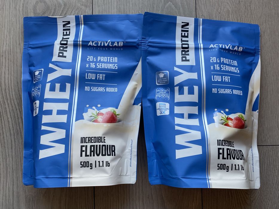 2x Activlab Whey Protein 500 g Odżywka Białkowa białko smak truskawkowy