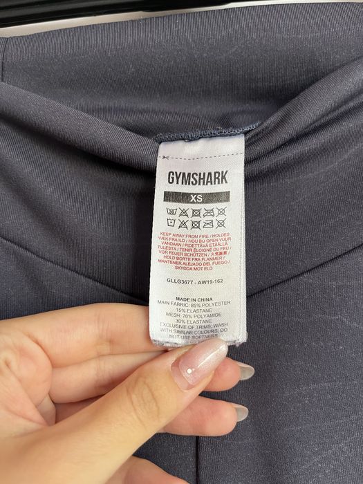 szare granatowe legginsy sportowe gymshark xs nowe silownia dlugie