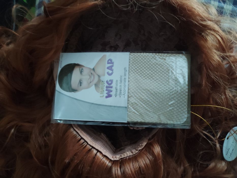 Peruca sintética ruiva