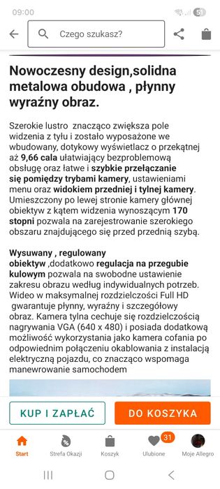 Wideorejestrator Kady Full HD z kamerą cofania