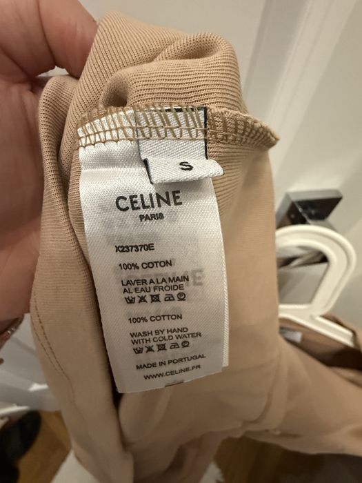 Beżowy jasmobrązowy t-shirt bluzka Celine paris