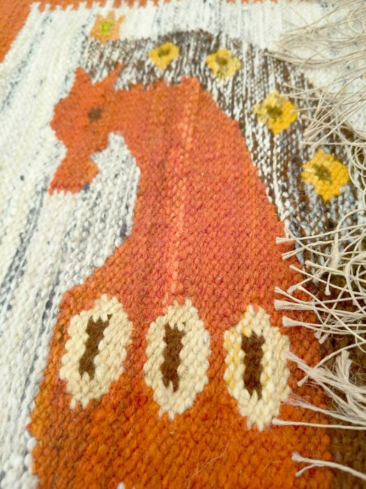 Vintage PRL M.Domańska Cepelia kilim dywan wełna rękodzieło