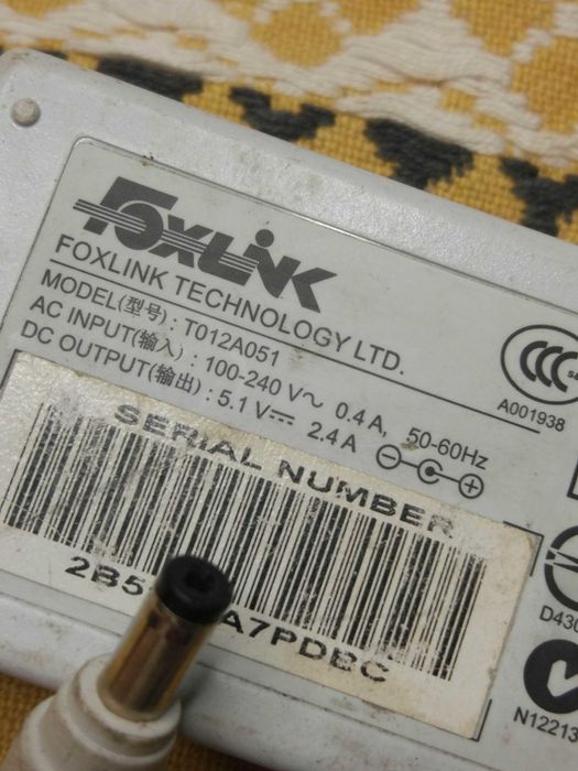 Блок питания 5.1V 2.4A Foxlink T012A051 (штекер 4.8X1.7mm)