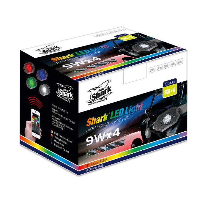 kolorowe oświetlenie LED, sterowane bluetooth: quad, UTV, offroad