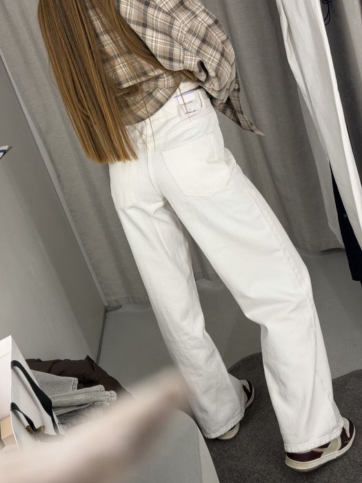 Білі джинси wide leg Pull&bear