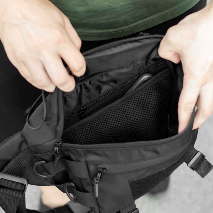Тактична сумка бананка чоловіча TACTIC 1 поясна на груди з тканини