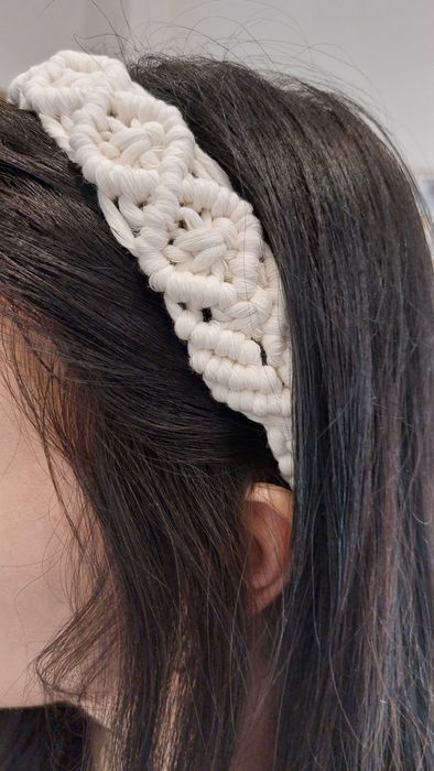 Opaska do włosów ze sznurka, handmade, makrama