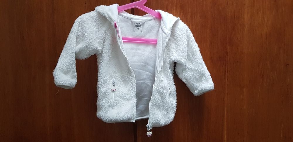 Bluza biała z uszami kotek 74