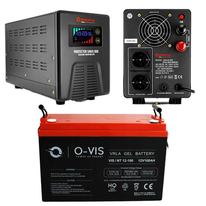 Інвертор INWERTON polska 800W + Акумулятор 100Ah Гелевий Безперебойник