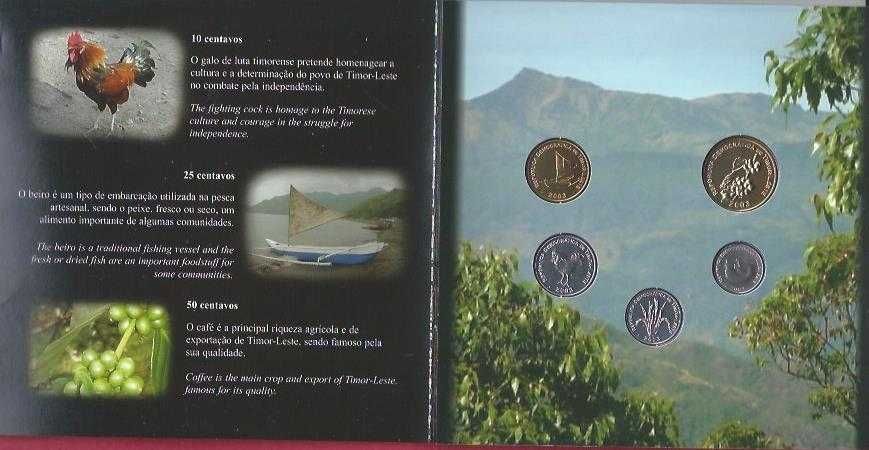TIMOR 1ªS  MOEDAS Depois da Independencia Carteira da INCM