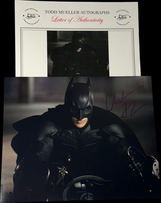Fotografia original de Batman autografada por  Christian Bale
