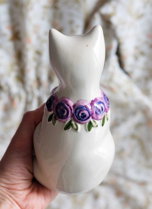 Винтаж статуэтка кот,журнал антиквариат,винтажная фарфор фигурка