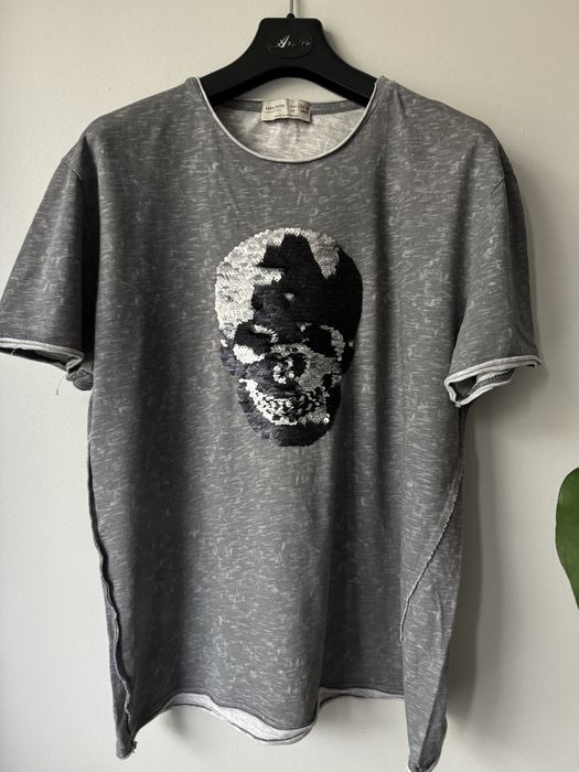 T-shirt cekiny - czaszka_ZARA_164