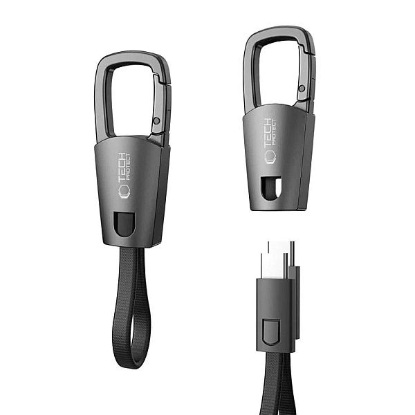Kabel Tech-Protect Ultraboost DNA z brelokiem USB-C PD 60W / 3A - szar