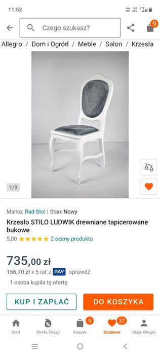 Piękne krzesła w stylu Ludwik . 6 szt.