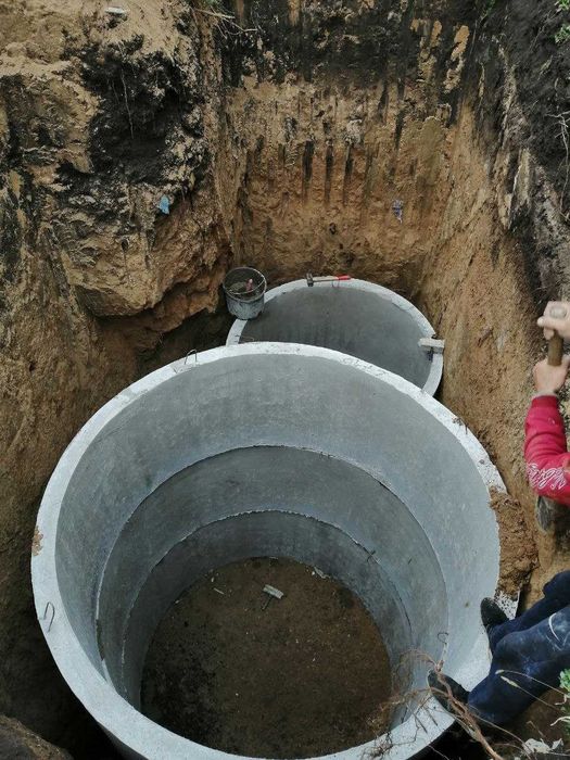 Монтаж Выгребных Ям под ключ. Дренажный переливной Септик.
