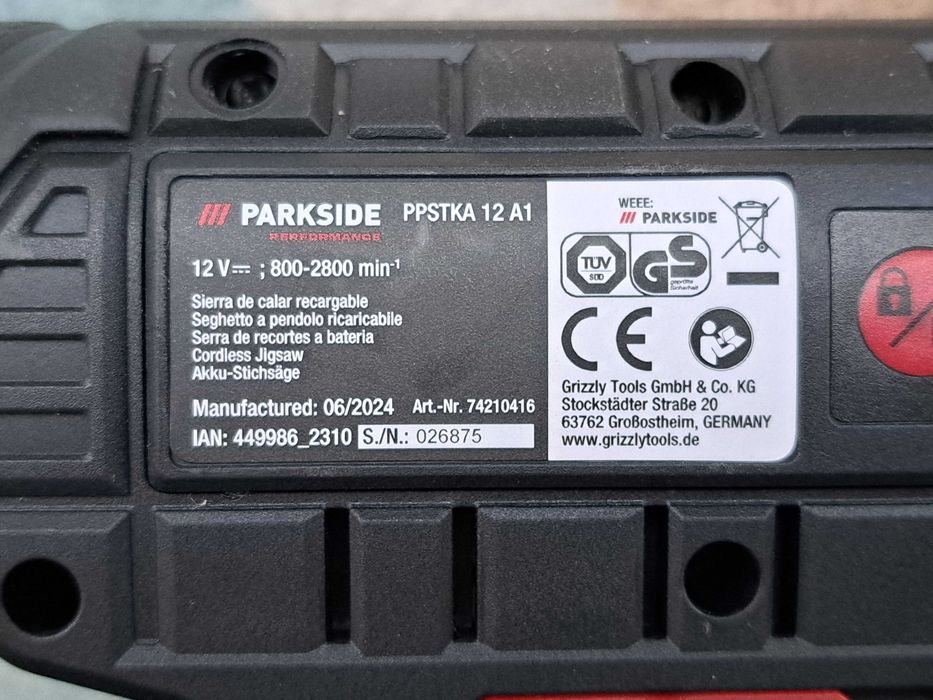 PARKSIDE АКБ Лобзик безщітковий 12в.