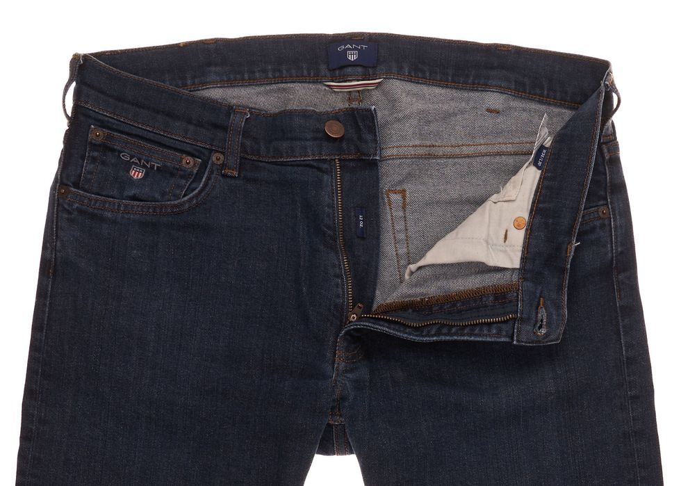 Spodnie Gant Straight W34 L30 Męskie Indigo Casual Stretch Jeans