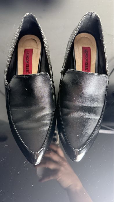 London Rebel | Czarne mokasyny loafers damskie 37 (23–23,5 cm)