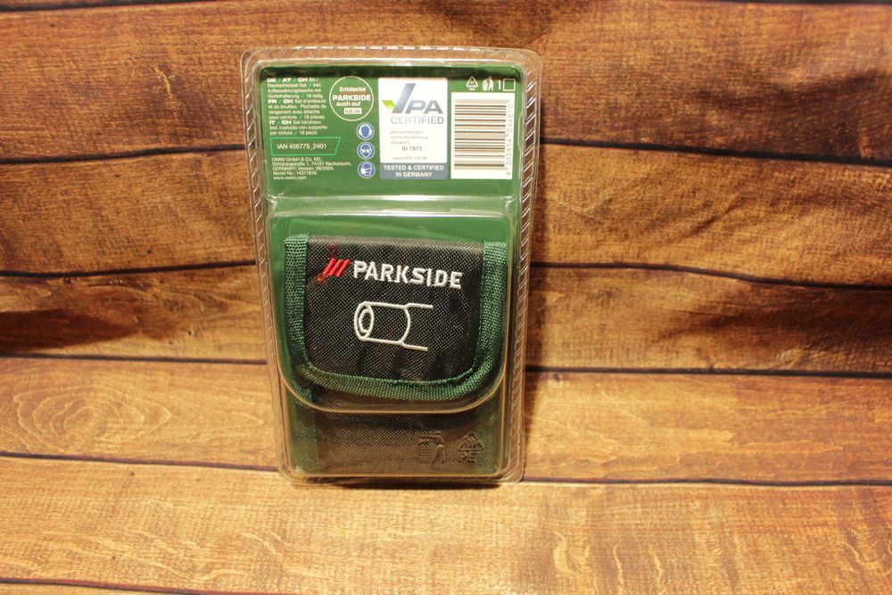 Parkside zestaw bitów nasadek przedłużka kątowa uchwyt etui 18el.