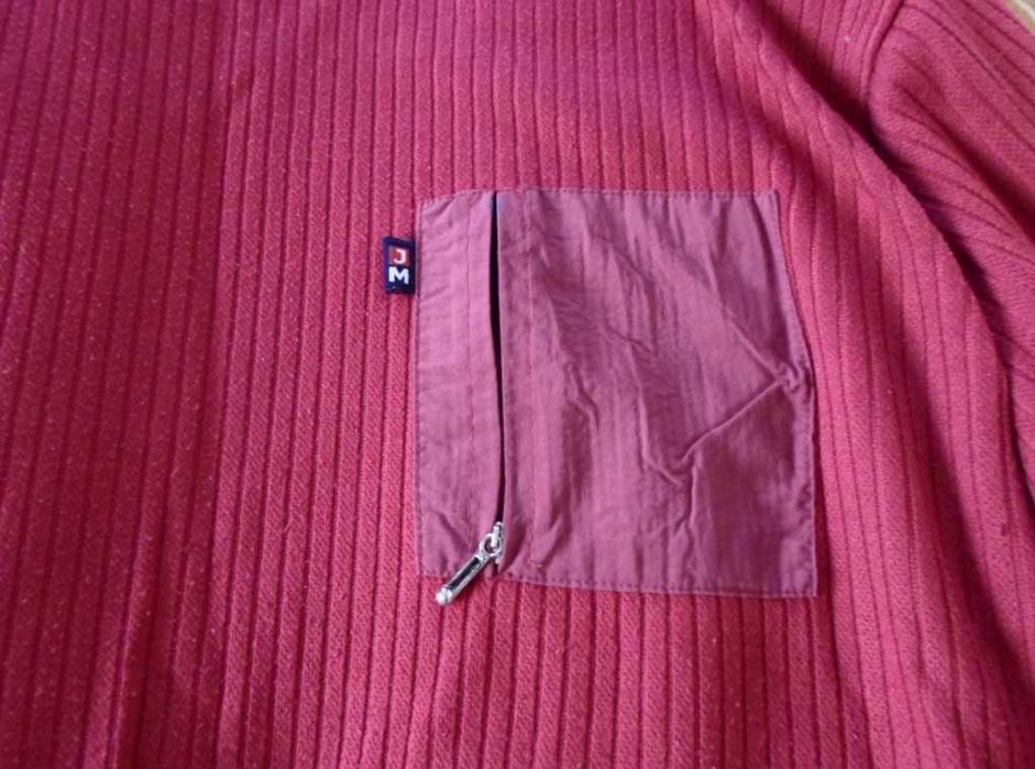 Czerwony bordo damski męski sweter Jean Michel 40 L kieszeń