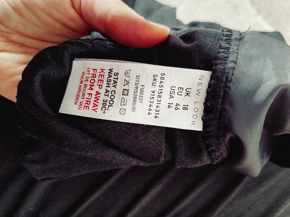 Spodnie lniane z szerokimi nogawkami r. 46