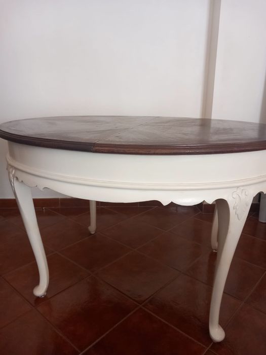 Mesa de jantar extensível Queen Anne  (invulgar e escassa)