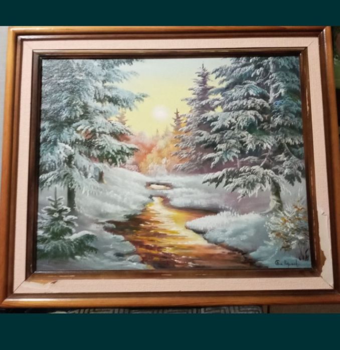 Картина маслом на холсте. " Лес накануне Весны"