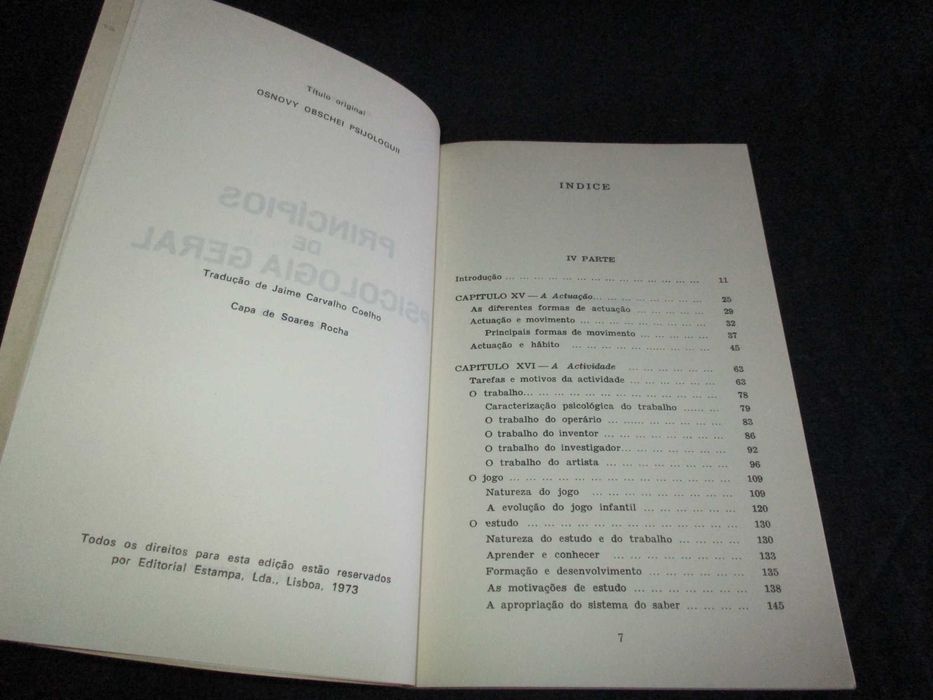 Livro Princípios de Psicologia Geral Rubinstein