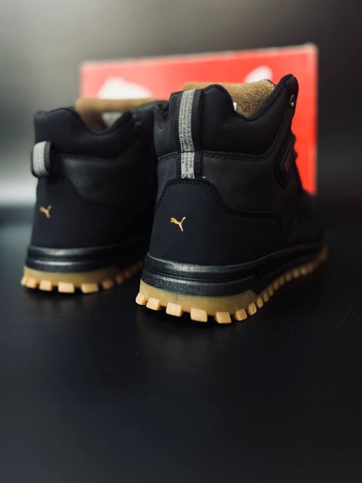 Кожаные ботинки пума черные зимние кроссовки Puma Чоловічі зимові