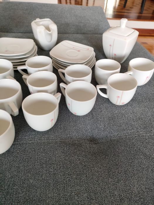 Conjunto de chá e café de porcelana (novo)