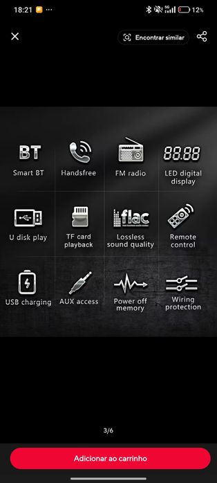 Radio digital com luz auto