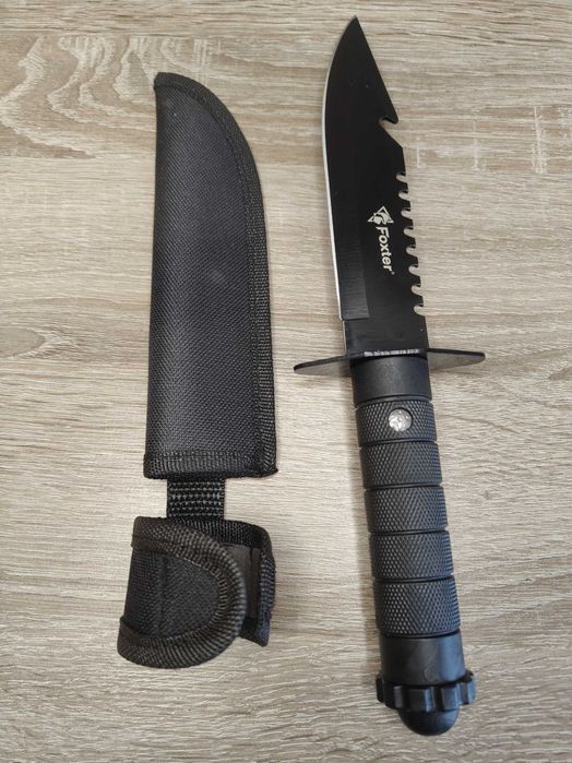 Nóż taktyczny Rambo 28cm | Stała głownia, piła pokrowiec cordury N1863