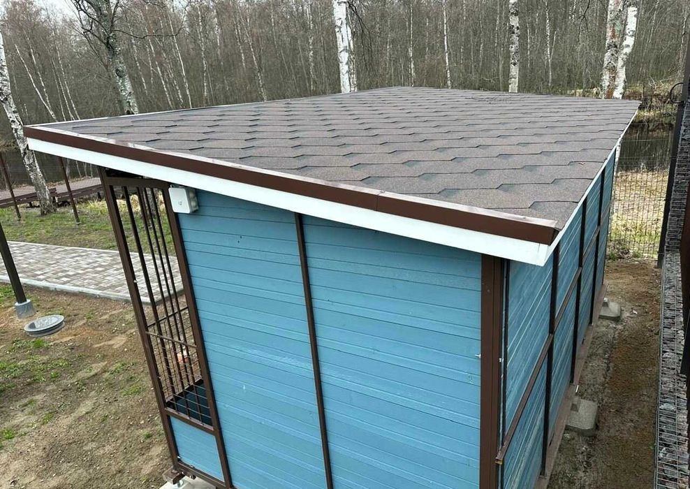 Вольер для собак,будка кормушки освещение. Доставка и установка.